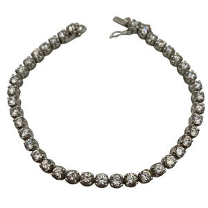 CHARLES WINSTON CZ Vintage Classic Sterling Silver Tennis Bracelet — EUC LN